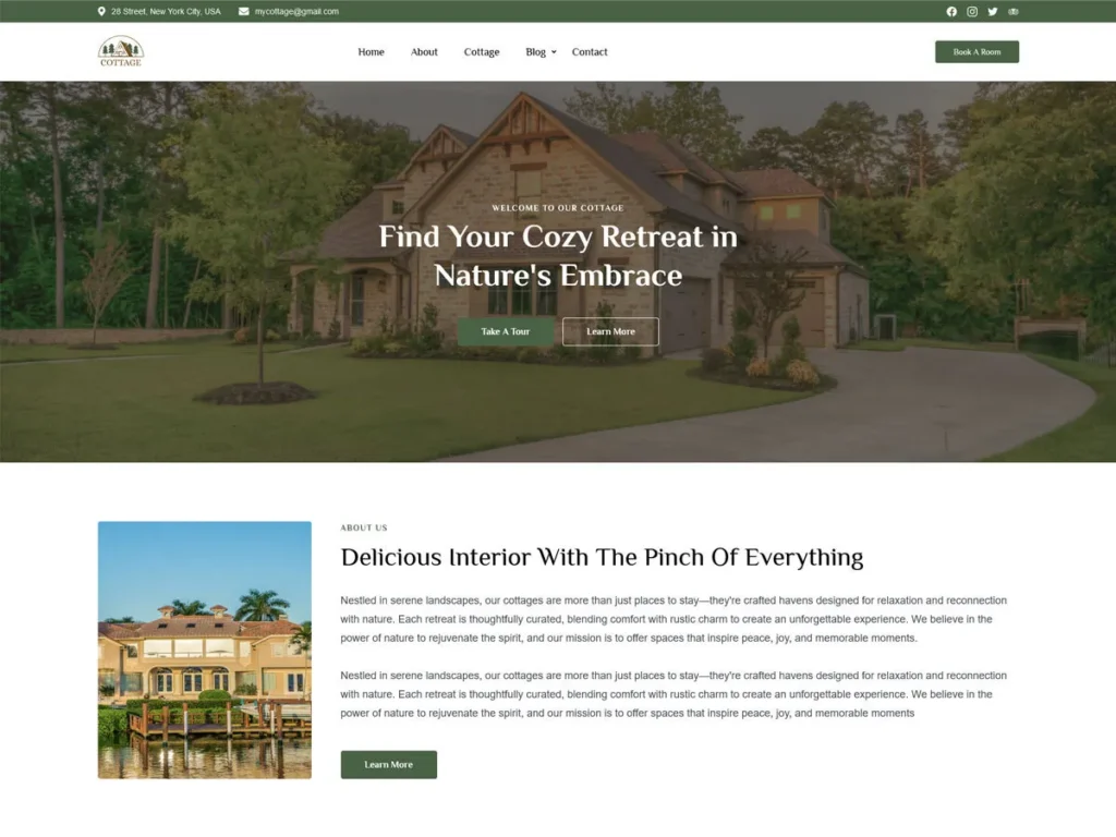 Thème WordPress "Cottageinn" - Studio B&B